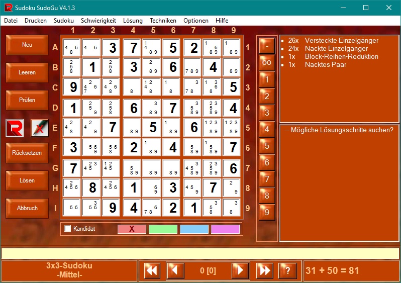 Sudoku SudoGu Bild vom Programm